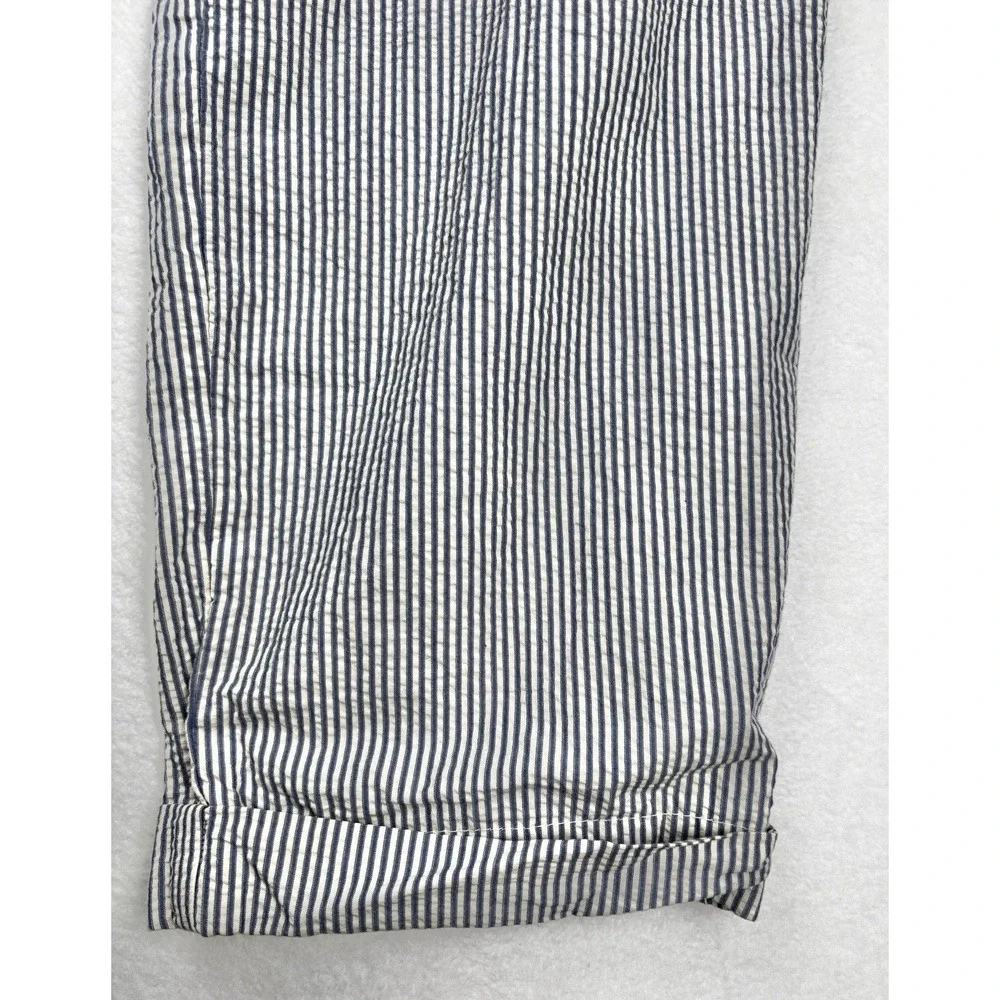 Bills Khakis Striped Pants Blue White Classic Fit Size 33 Cotton USA Seersucker